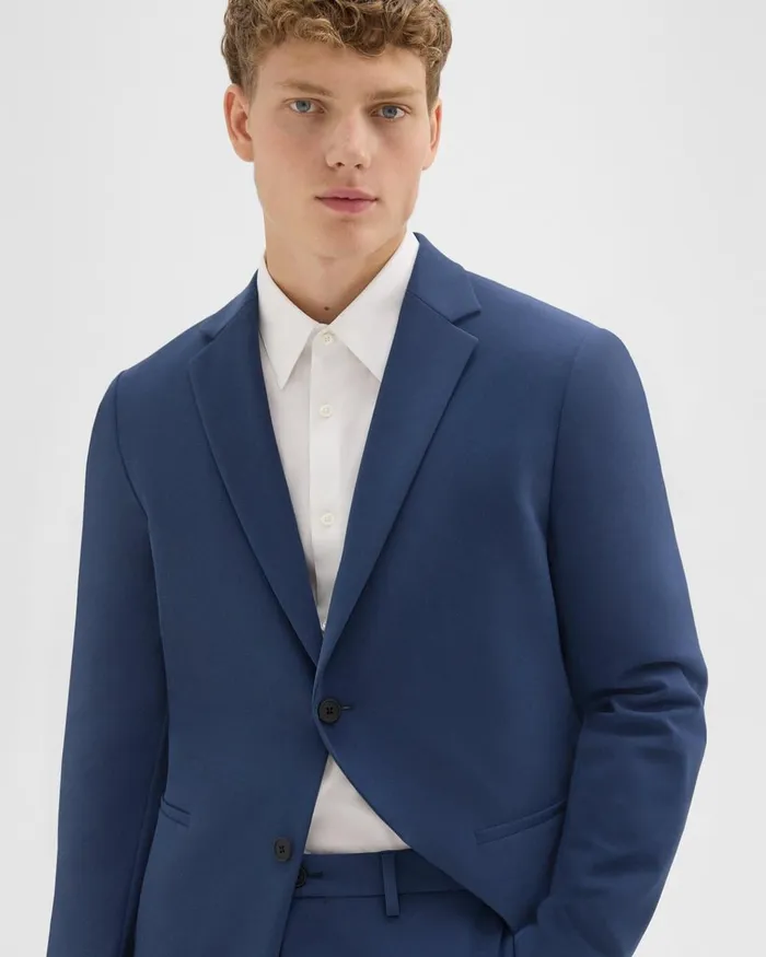 Men Blazers Jackets Theory Clinton Blazer In Precision Ponte Deep Atlantic