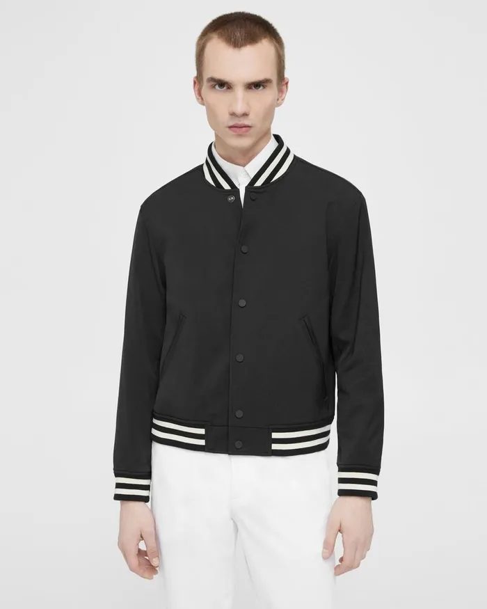 Men Blazers Jackets Theory Varsity Jacket In Neoteric Black