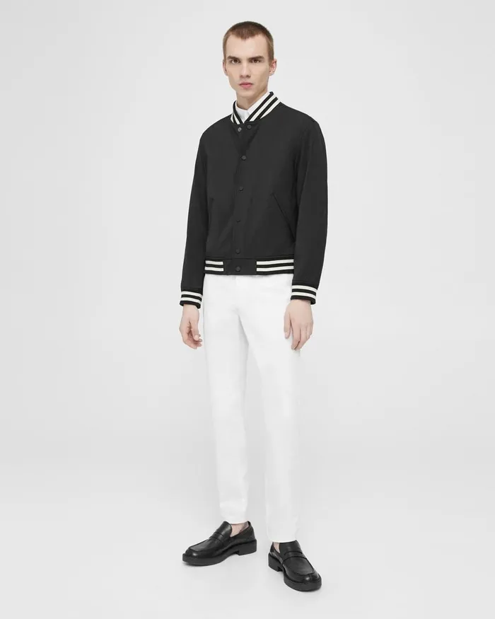 Men Blazers Jackets Theory Varsity Jacket In Neoteric Black