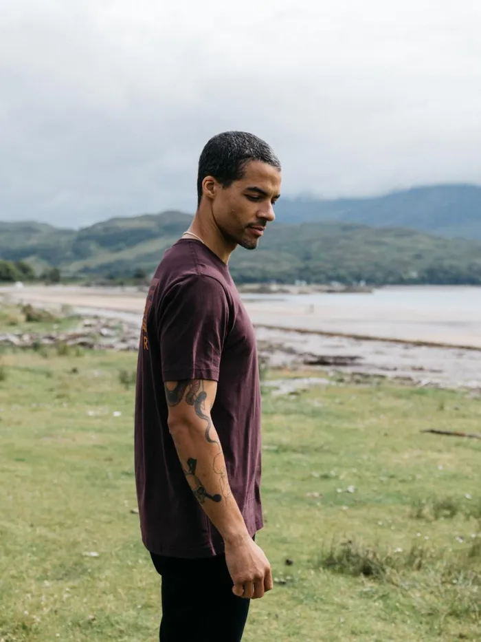 Men Cape TShirt Black Cherry Finisterre TShirts