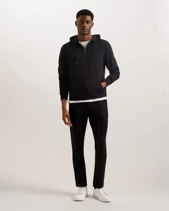 Men CAPROE 8211 Long Sleeve Zip Neck Hoodie Black Ted Baker Tops Men CAPROE 8211 Long Sleeve Zip Neck Hoodie Black Ted Baker Tops