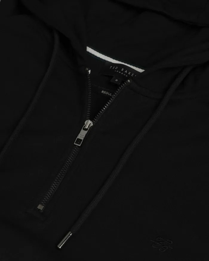 Men CAPROE 8211 Long Sleeve Zip Neck Hoodie Black Ted Baker Tops Men CAPROE 8211 Long Sleeve Zip Neck Hoodie Black Ted Baker Tops