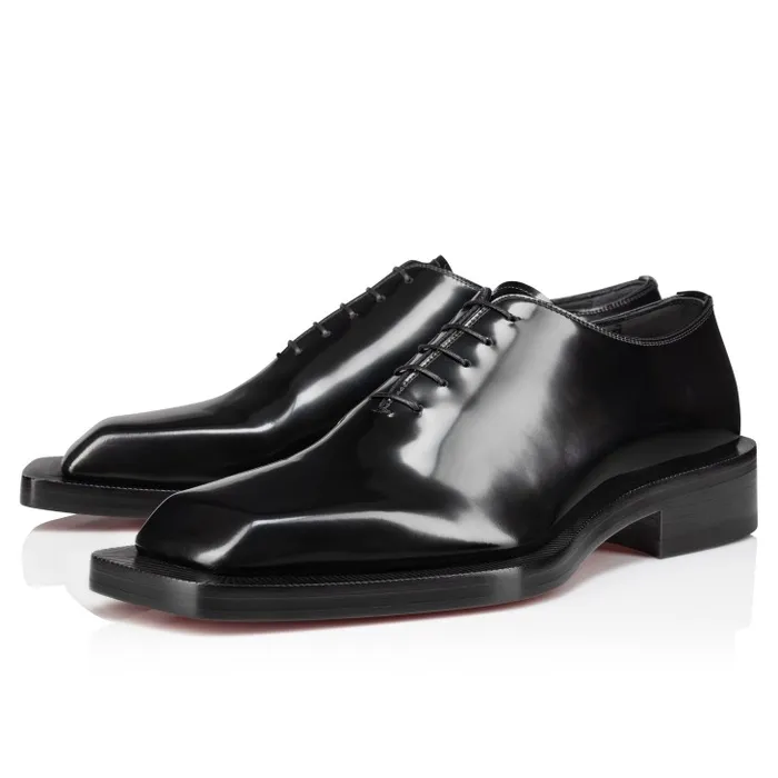 Men Caraca Oxfords 8211 Abrasivato Calf Leather 8211 Black Christian Louboutin Buckles and Laceups