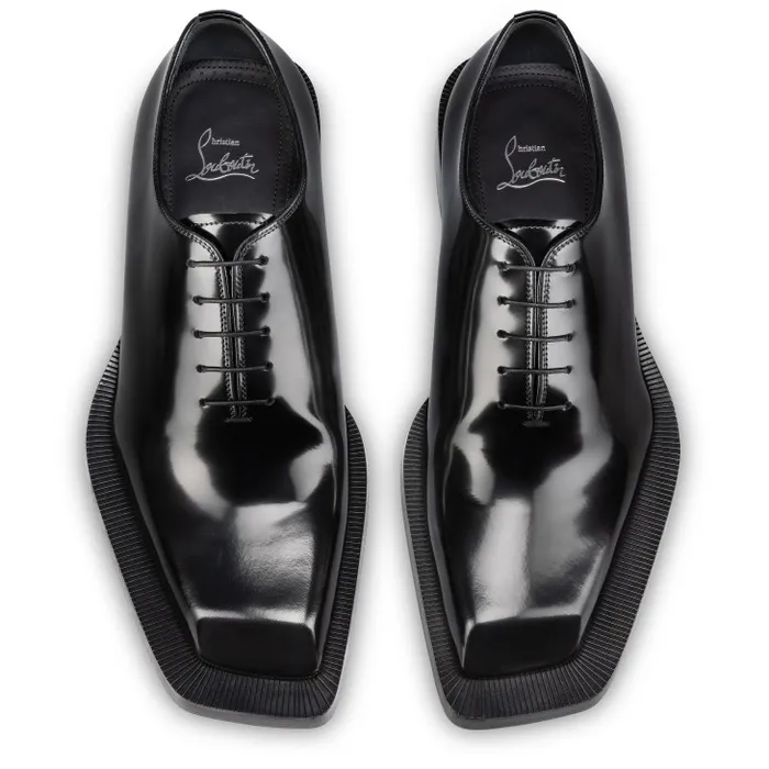 Men Caraca Oxfords 8211 Abrasivato Calf Leather 8211 Black Christian Louboutin Buckles and Laceups