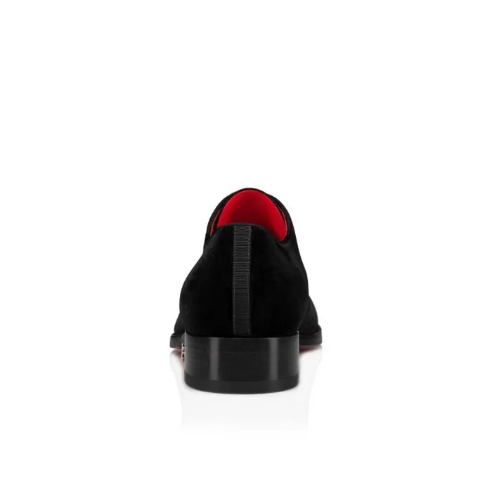 Men Chambeliss Laceups 8211 Velvet And Patent Calf 8211 Black Christian Louboutin Buckles and Laceups