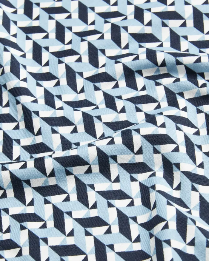 Men CHETEL 8211 Short Sleeve Geometric Print TShirt Light Blue Ted Baker Tops