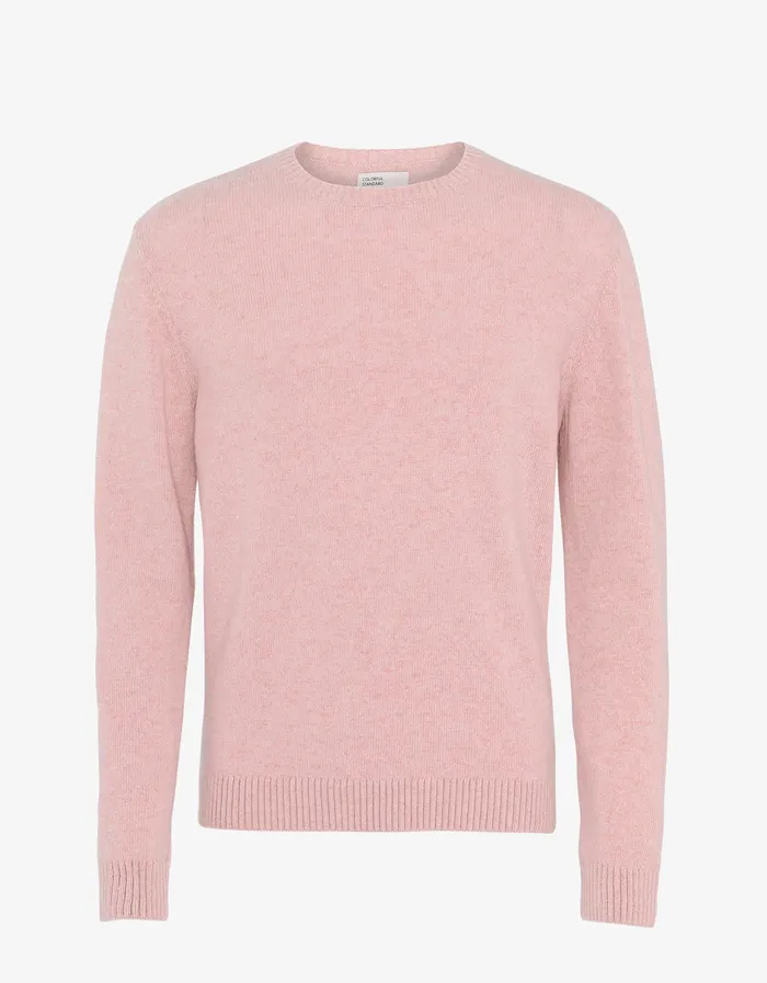 Men Classic Merino Wool Crew 8211 Faded Pink Knit Sweaters Colorfulstandard