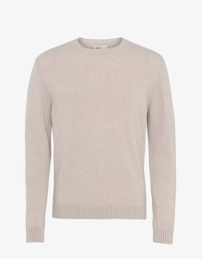 Men Classic Merino Wool Crew 8211 Ivory White Knit Sweaters Colorfulstandard