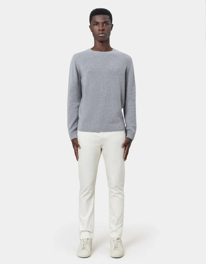 Men Classic Merino Wool Crew Heather Grey Colorful Standard Knit Sweaters