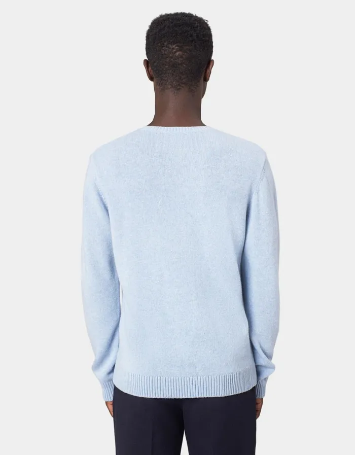 Men Classic Merino Wool Crew Lava Grey Colorful Standard Knit Sweaters
