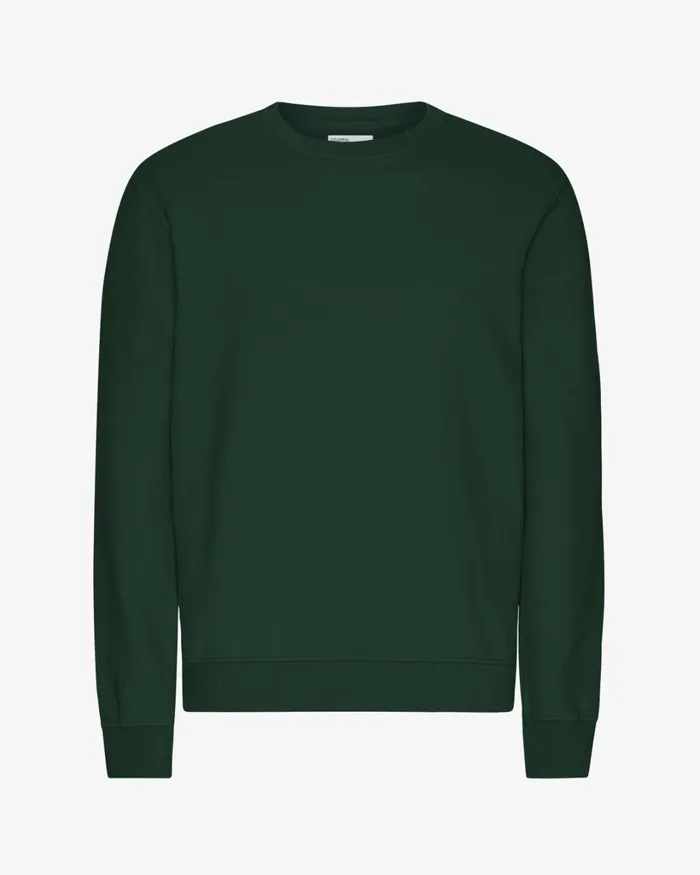 Men Classic Organic Crew Emerald Green Colorful Standard Crewneck Sweatshirts