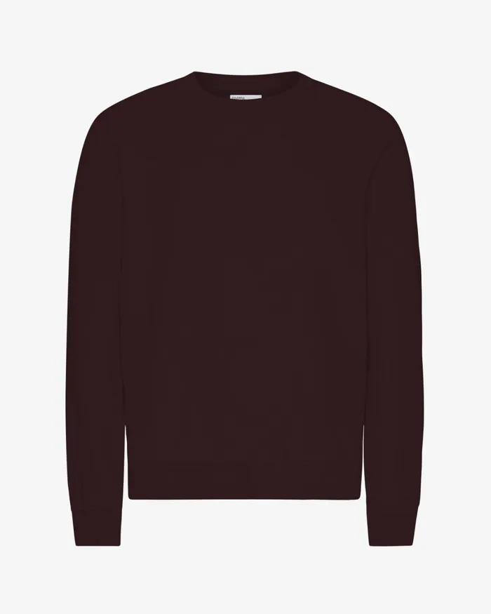 Men Classic Organic Crew Oxblood Red Colorful Standard Crewneck Sweatshirts