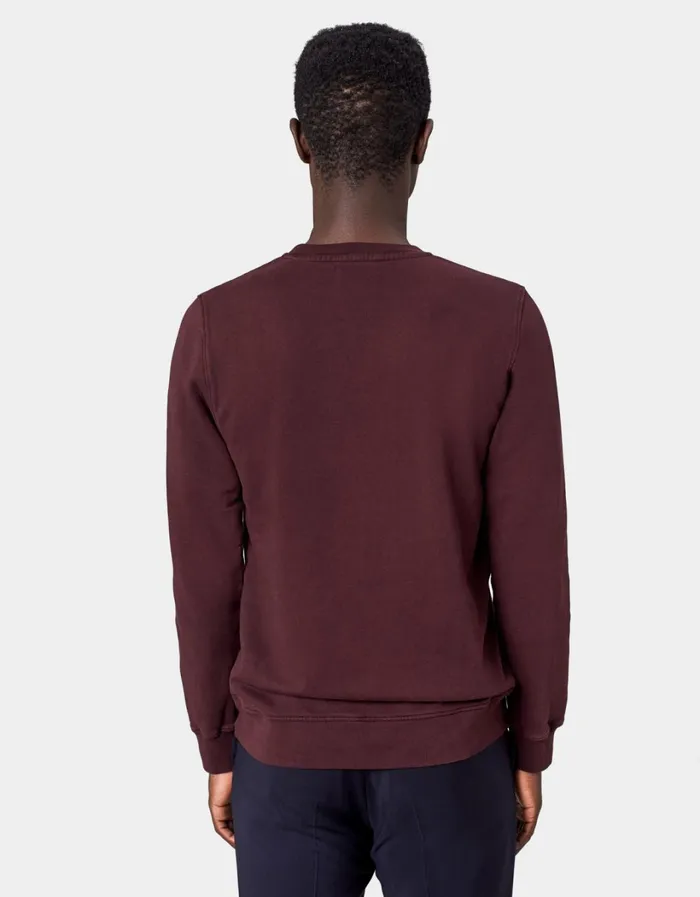 Men Classic Organic Crew Oxblood Red Colorful Standard Crewneck Sweatshirts