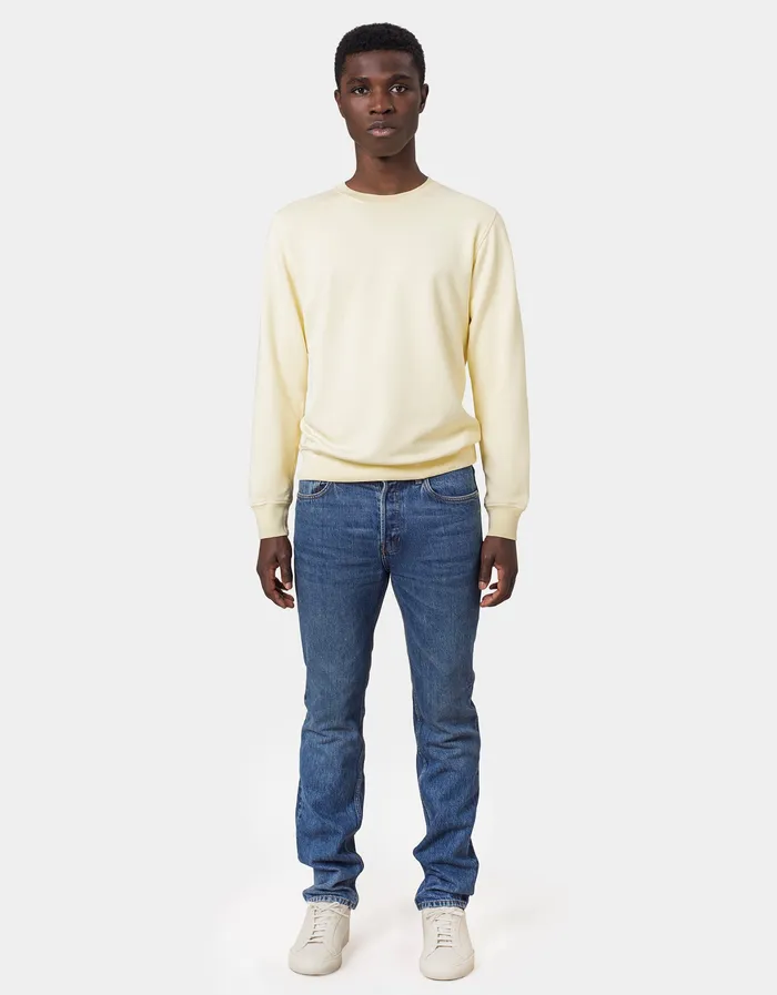 Men Colorfulstandard Classic Organic Crew 8211 Heather Grey Crewneck Sweatshirts