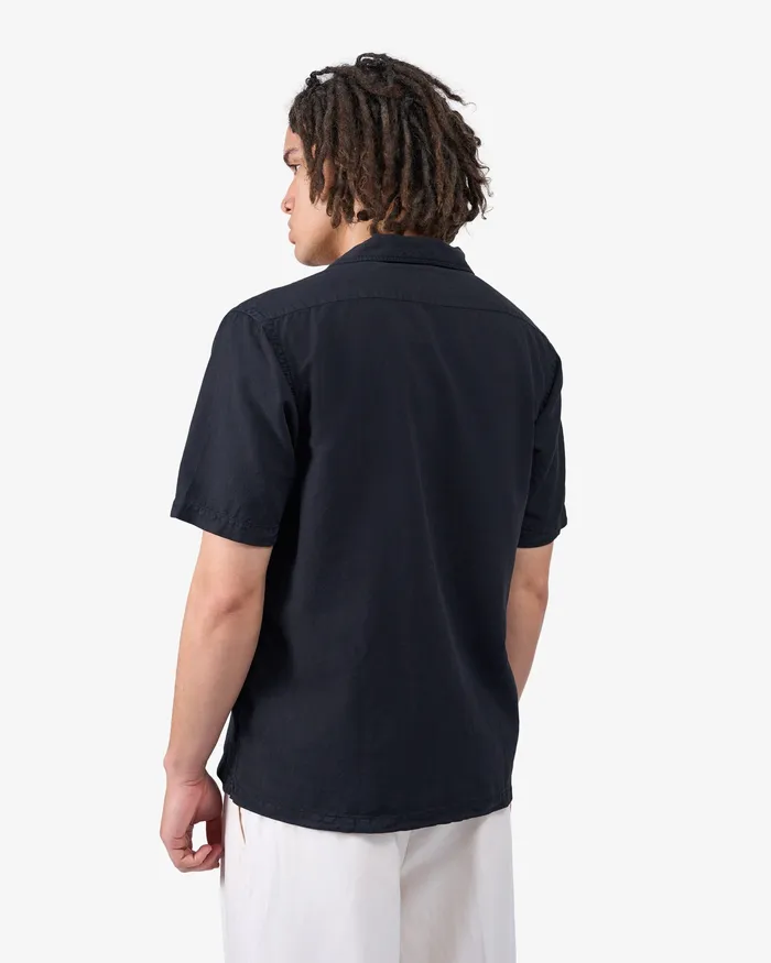 Men Colorfulstandard Linen Short Sleeved Shirt 8211 Oyster Grey Shirts