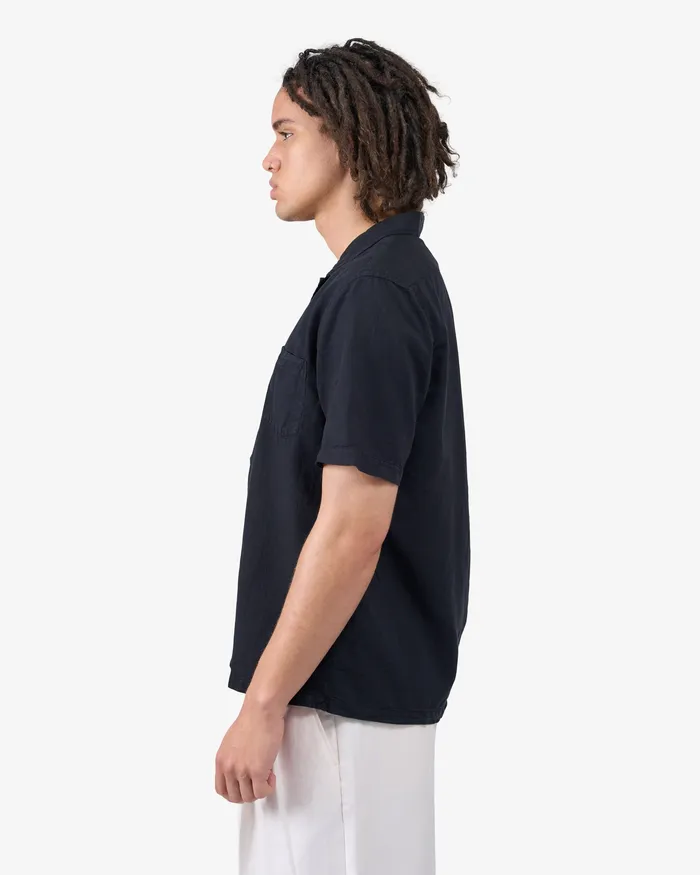 Men Colorfulstandard Linen Short Sleeved Shirt 8211 Oyster Grey Shirts