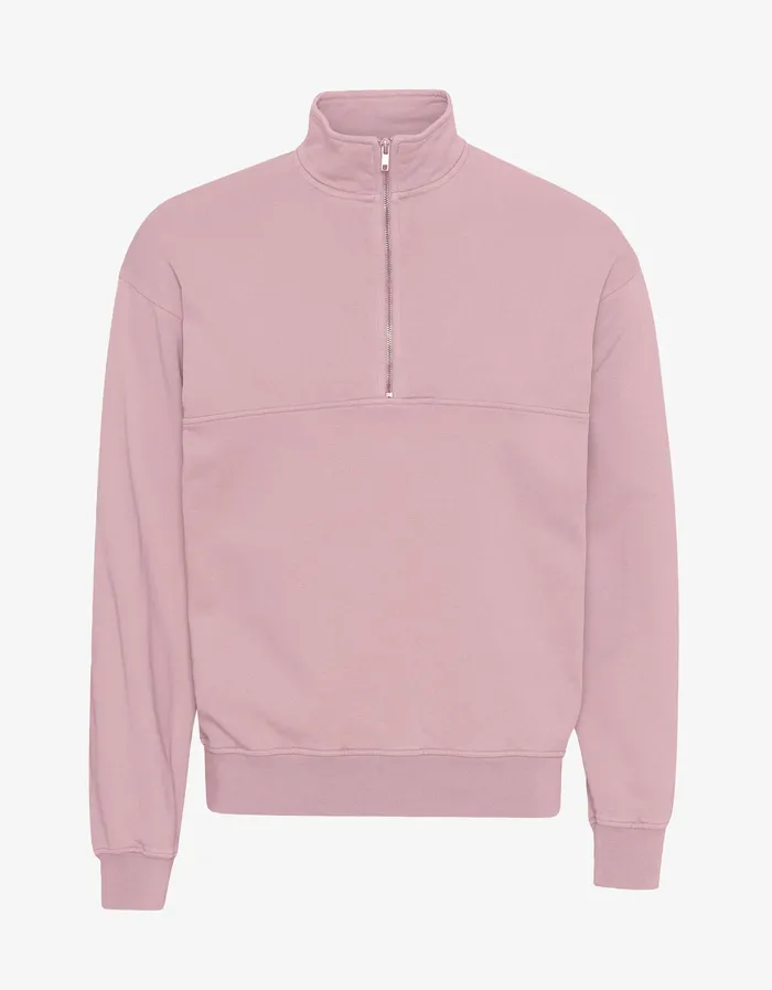 Men Colorfulstandard Organic Quarter Zip 8211 Faded Pink Quarter Zips