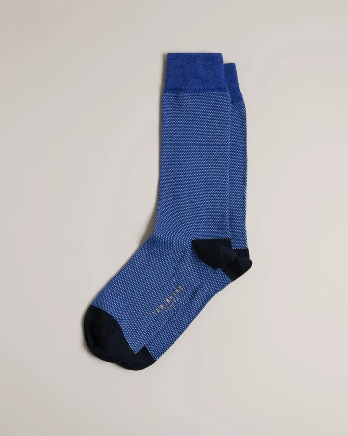 Men CORETEX 8211 Textured Crew Socks Blue Ted Baker Socks