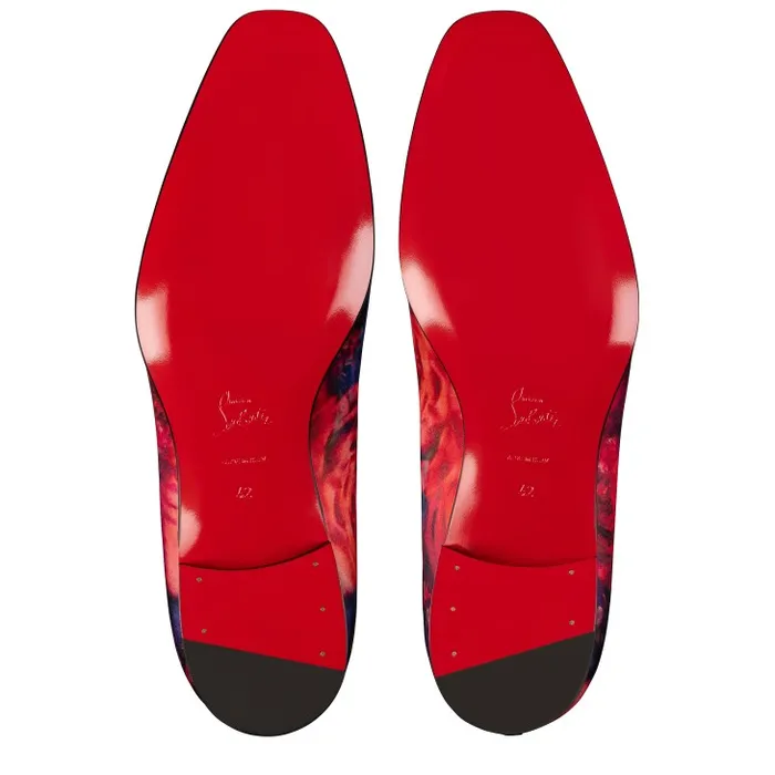 Men Dandy Chick W Loafers 8211 Roses Printed Crepe Satin 8211 Multicolor Christian Louboutin Loafers and Moccasins
