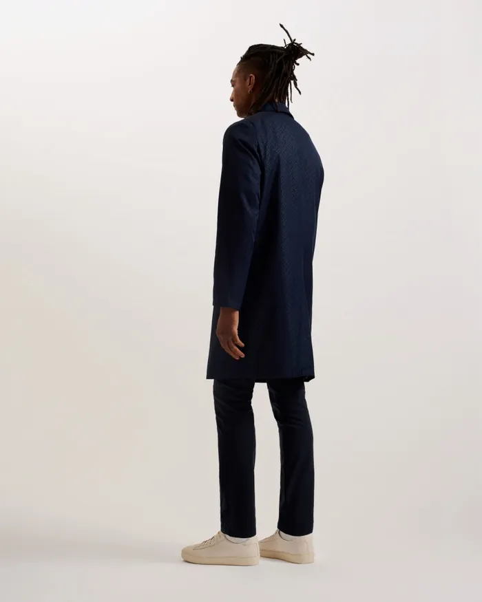 Men DOVDALE 8211 T Print Mid Length Mac Navy Ted Baker Coats and Jackets Men DOVDALE 8211 T Print Mid Length Mac Navy Ted Baker Coats and Jackets