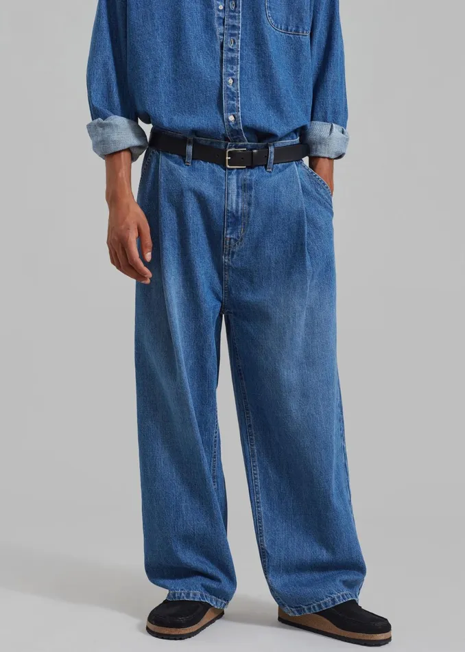 Men Drew Denim Pants 8211 Medium Wash The Frankie Shop Bottoms
