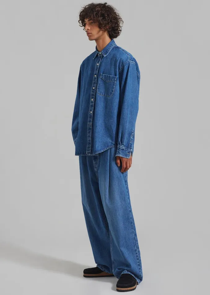 Men Drew Denim Pants 8211 Medium Wash The Frankie Shop Bottoms