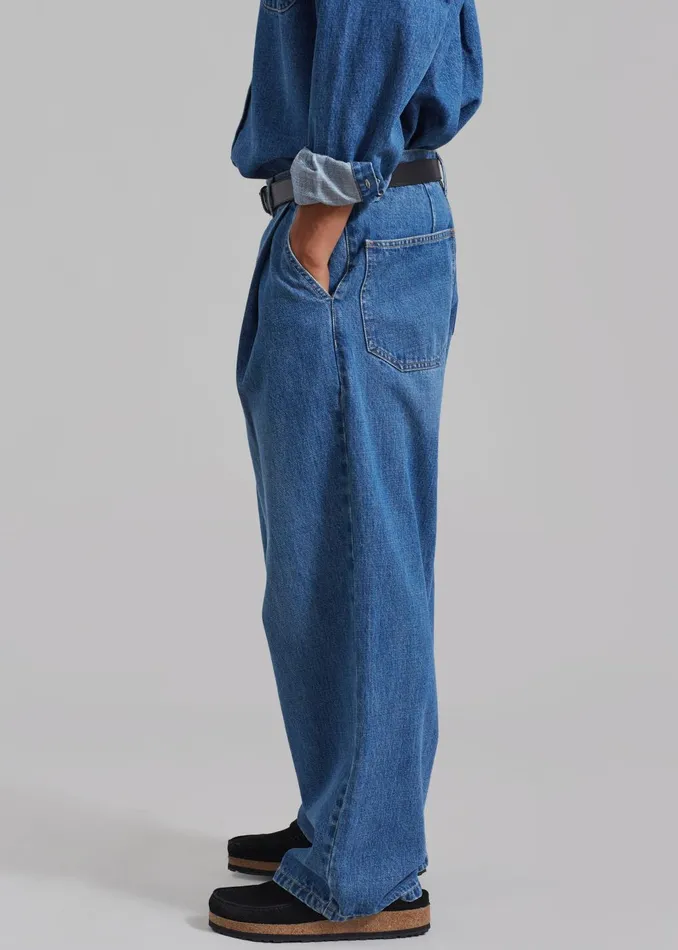 Men Drew Denim Pants 8211 Medium Wash The Frankie Shop Bottoms