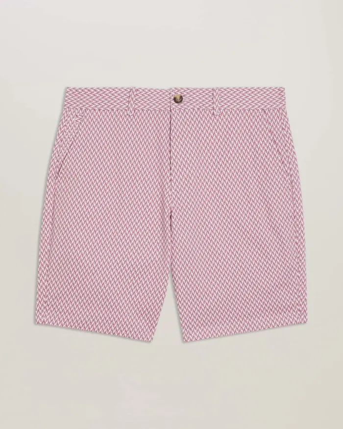 Men DULWICK 8211 Geometric Print Chino Shorts Medium Pink Ted Baker Shorts