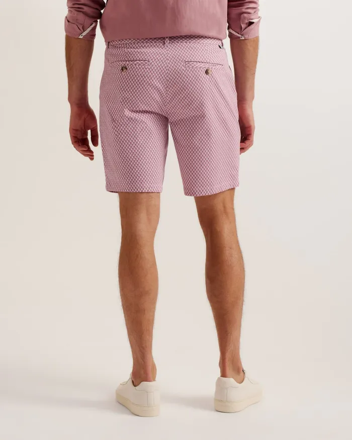 Men DULWICK 8211 Geometric Print Chino Shorts Medium Pink Ted Baker Shorts