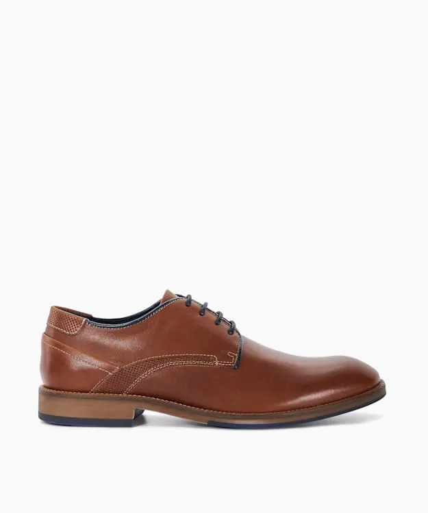 Men Dune London Brown Shoes Wide Fit LaceUp Gibson Brown