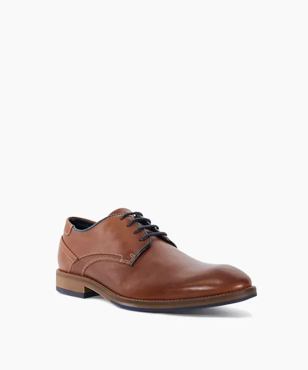 Men Dune London Brown Shoes Wide Fit LaceUp Gibson Brown