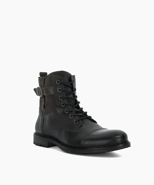 Men Dune London Casual Boots Casual Buckle Detail Ankle Boots Grey