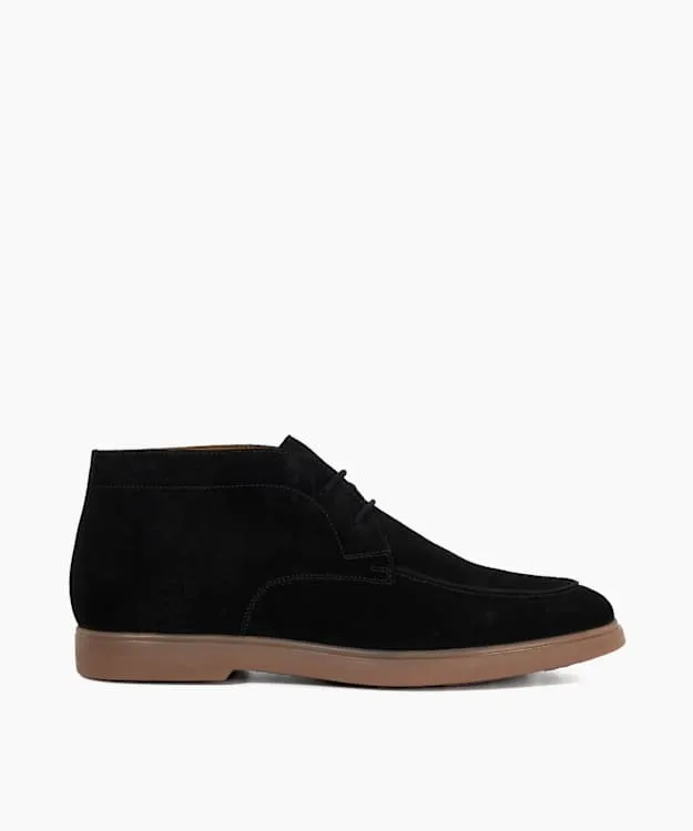 Men Dune London Casual Boots Suede Lace Up Ankle Boots Black