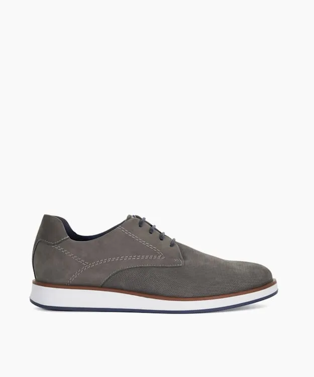 Men Dune London Casual Shoes Perforated Gibson Shoes Grey