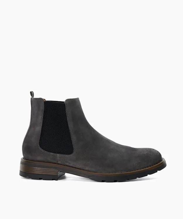 Men Dune London Chelsea Boots Brushed Suede Chelsea Boots Grey