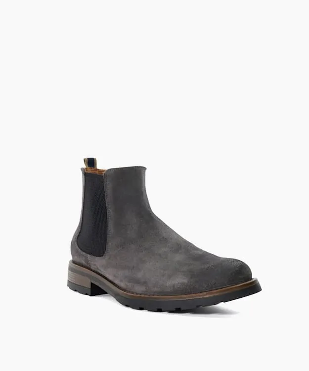 Men Dune London Chelsea Boots Brushed Suede Chelsea Boots Grey