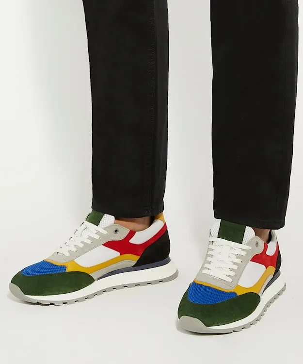 Men Dune London Trainers Colour Block Runners Multi