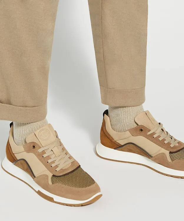 Men Dune London Trainers Contrast Lace Up Trainers Neutral
