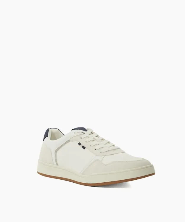 Men Dune London Trainers Stitch Detail Lace Up Trainers White