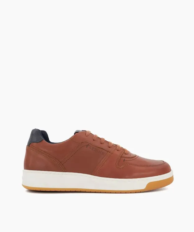 Men Dune London Trainers Sustainable Leather LaceUp Trainers Brown