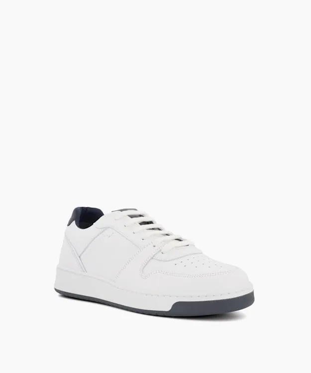 Men Dune London Trainers Sustainable Leather LaceUp Trainers White Leather