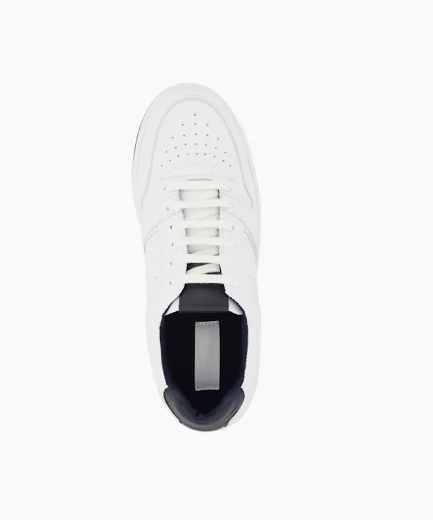 Men Dune London Trainers Sustainable Leather LaceUp Trainers White Leather