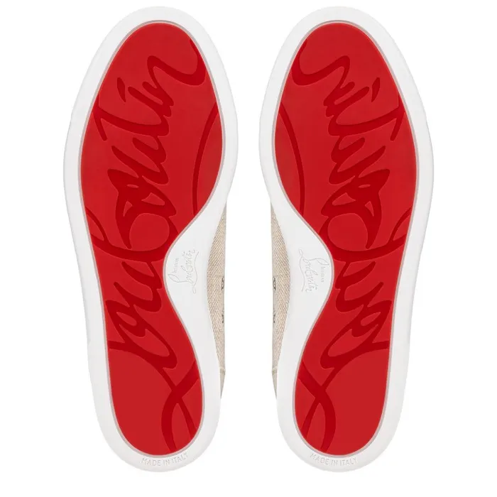 Men FAV Fique A Vontade Slipon Sneakers 8211 Country Linen 8211 Albatre Christian Louboutin Sneakers