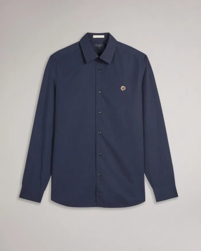 Men FONIK 8211 Poplin Shirt Navy Ted Baker Shirts