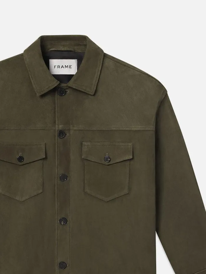Men FRAME Leather and Suede Clean Suede Jacket
