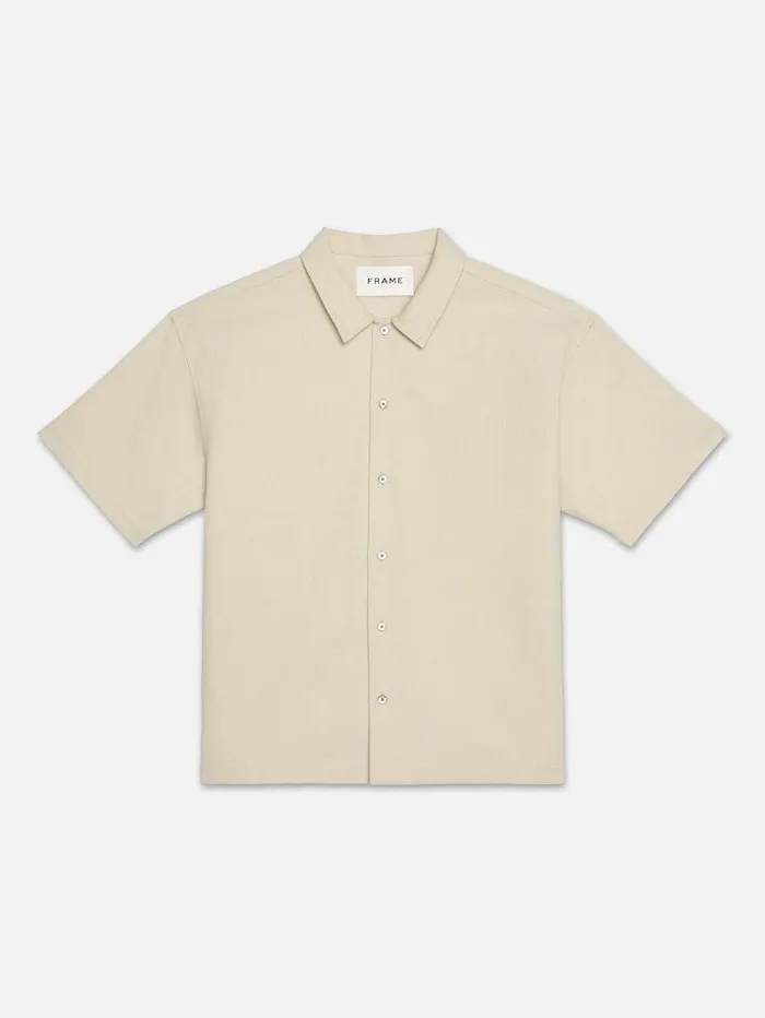 Men FRAME Shirts Waffle Textured Short Sleeve Shirt