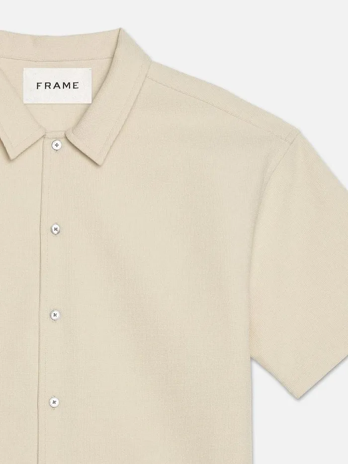 Men FRAME Shirts Waffle Textured Short Sleeve Shirt Men FRAME Shirts Waffle Textured Short Sleeve Shirt