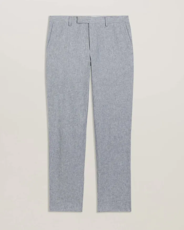 Men FRANKT 8211 Slim Fit Pinstripe Tailored Trousers Light Grey Ted Baker Suits