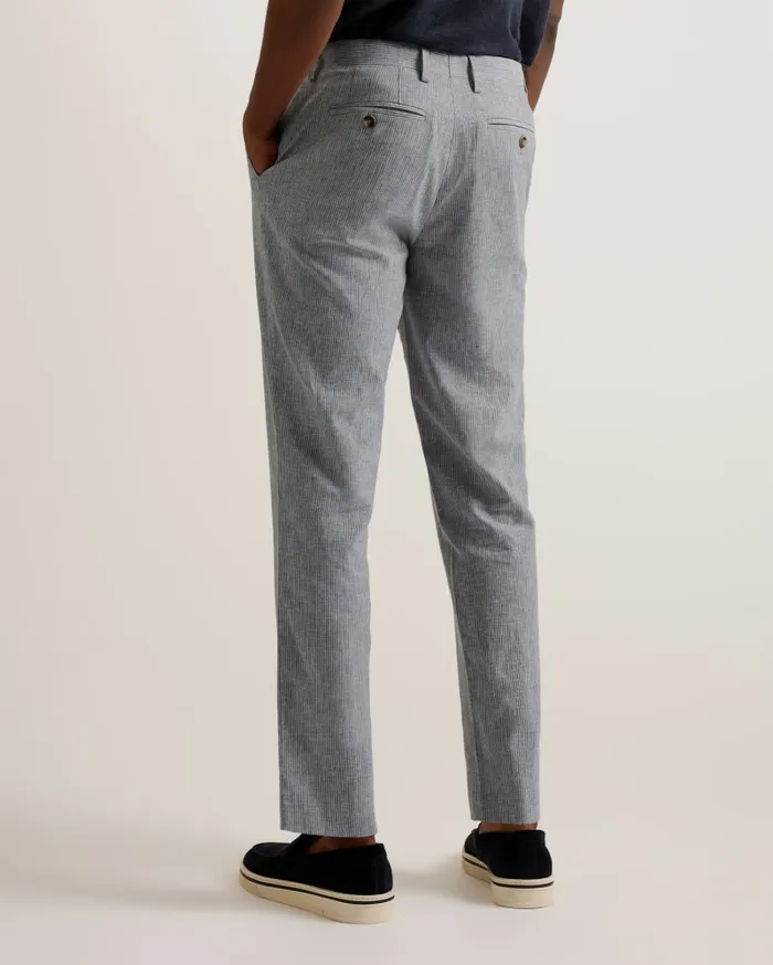 Men FRANKT 8211 Slim Fit Pinstripe Tailored Trousers Light Grey Ted Baker Suits Men FRANKT 8211 Slim Fit Pinstripe Tailored Trousers Light Grey Ted Baker Suits