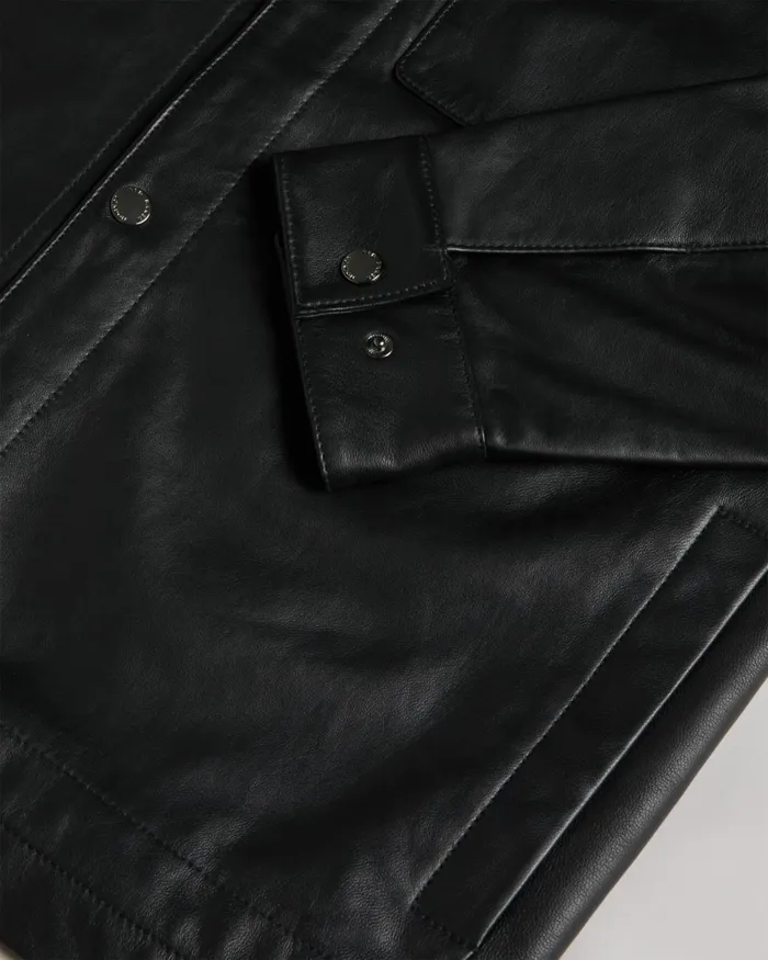 Men GARRY 8211 Leather Shacket Black Ted Baker Coats and Jackets Men GARRY 8211 Leather Shacket Black Ted Baker Coats and Jackets